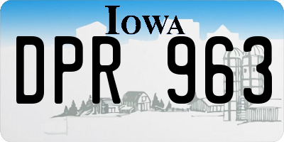 IA license plate DPR963
