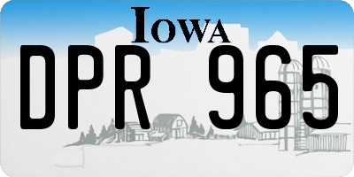 IA license plate DPR965