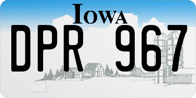 IA license plate DPR967