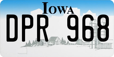 IA license plate DPR968