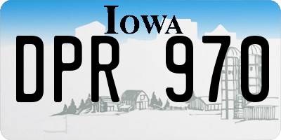 IA license plate DPR970