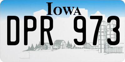 IA license plate DPR973