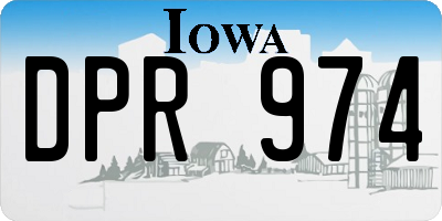 IA license plate DPR974