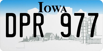 IA license plate DPR977