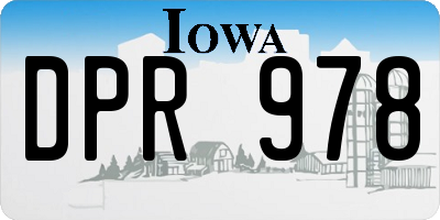 IA license plate DPR978
