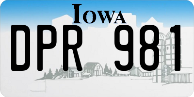 IA license plate DPR981