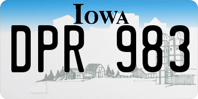 IA license plate DPR983
