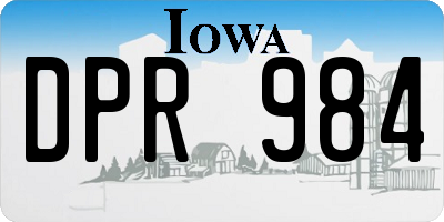 IA license plate DPR984