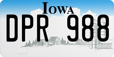 IA license plate DPR988