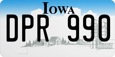 IA license plate DPR990