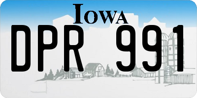 IA license plate DPR991
