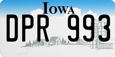 IA license plate DPR993