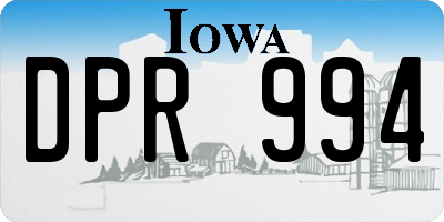 IA license plate DPR994