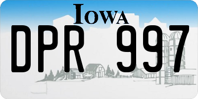 IA license plate DPR997