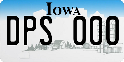 IA license plate DPS000