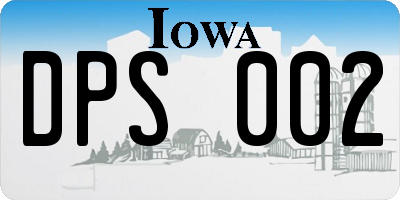 IA license plate DPS002