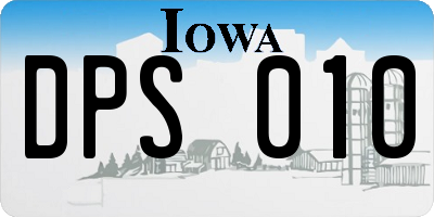 IA license plate DPS010