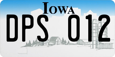 IA license plate DPS012