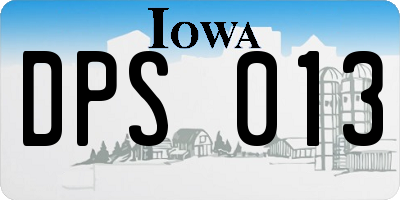 IA license plate DPS013