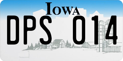 IA license plate DPS014
