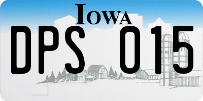 IA license plate DPS015