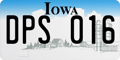 IA license plate DPS016