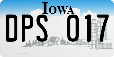 IA license plate DPS017