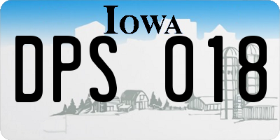 IA license plate DPS018