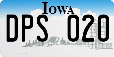 IA license plate DPS020