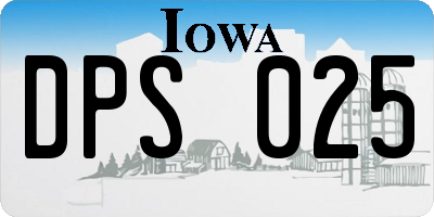 IA license plate DPS025