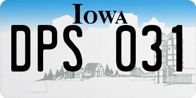 IA license plate DPS031