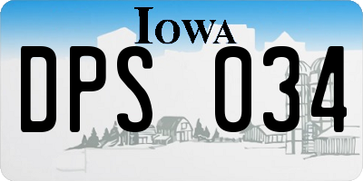 IA license plate DPS034
