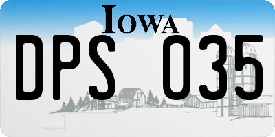 IA license plate DPS035