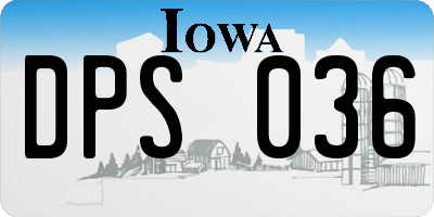 IA license plate DPS036