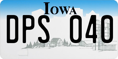 IA license plate DPS040