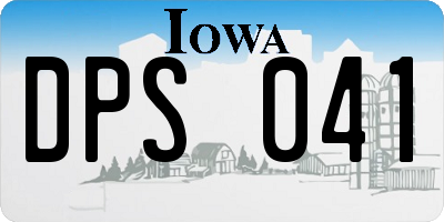 IA license plate DPS041