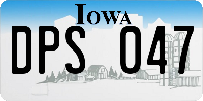 IA license plate DPS047