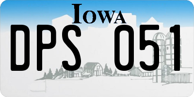 IA license plate DPS051