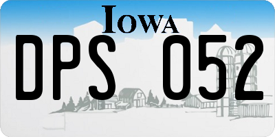IA license plate DPS052