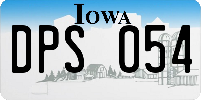 IA license plate DPS054