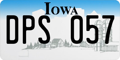 IA license plate DPS057