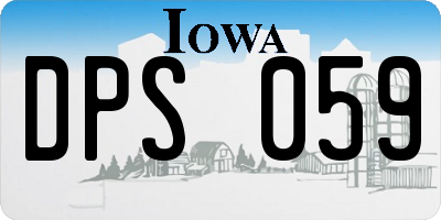 IA license plate DPS059
