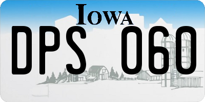 IA license plate DPS060