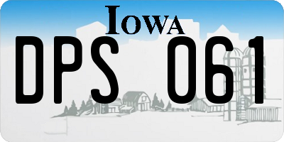 IA license plate DPS061