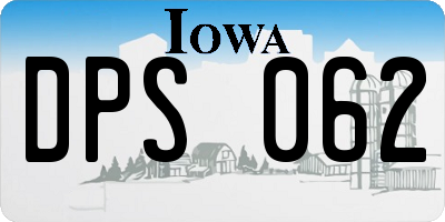 IA license plate DPS062
