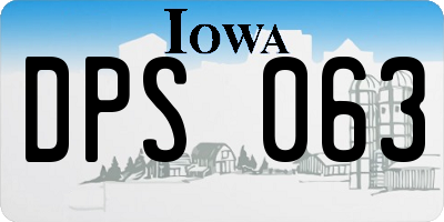 IA license plate DPS063