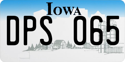 IA license plate DPS065