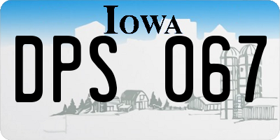 IA license plate DPS067