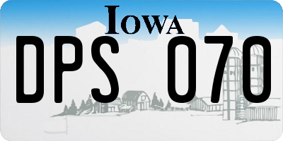 IA license plate DPS070