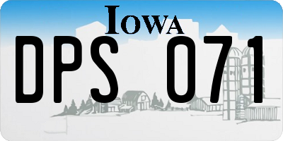 IA license plate DPS071
